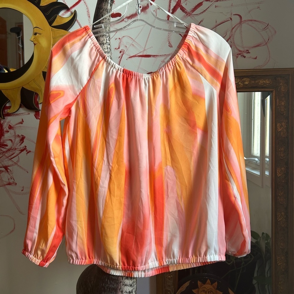 Calvin Klein Orange & Pink Gradient Blouse